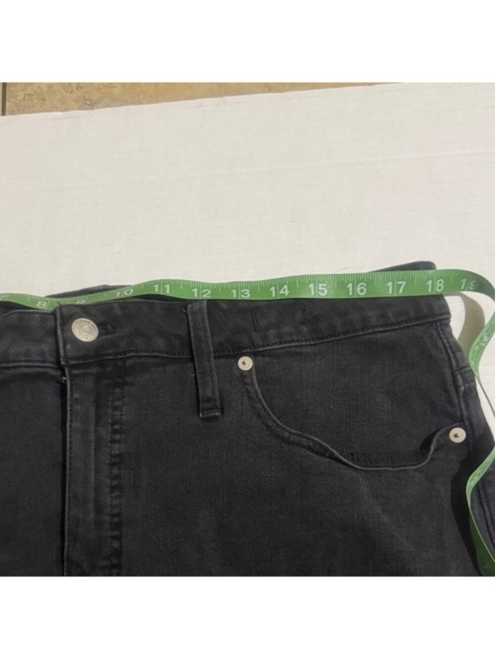 Curvy Black High-Rise Distressed Denim Shorts - Picture 5 of 5